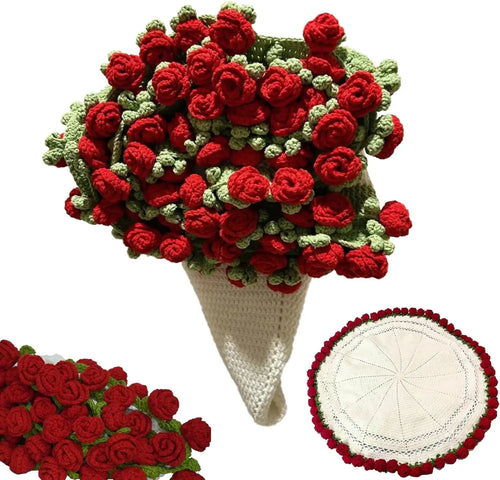 Rose bouquet blanket shown rolled and unrolled